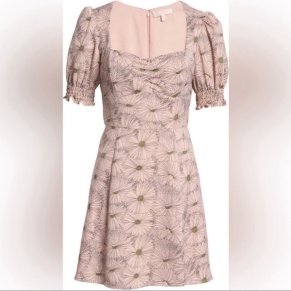 WAYF Light Pink Floral Mini Dress Womens size Large NWOT - Picture 2 of 9